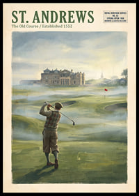 Staromódne golfové čaro s historickým St. Andrews.-0