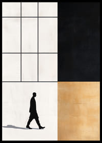 Elegant silhouette wanders towards a geometric world of contrasts.-6