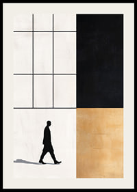 Elegant silhouette wanders towards a geometric world of contrasts.-2