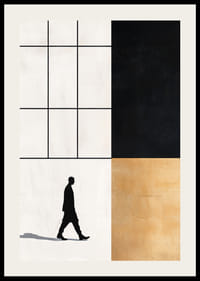 Elegant silhouette wanders towards a geometric world of contrasts.-2