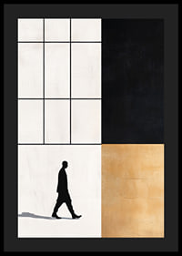 Elegant silhouette wanders towards a geometric world of contrasts.-4