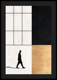 Elegant silhouette wanders towards a geometric world of contrasts.-4