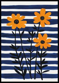 Sunny flowers against a striped background spread joy.-6
