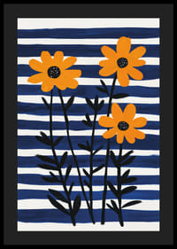 Sunny flowers against a striped background spread joy.-4