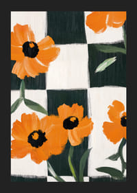Floral patterns on a checkered background create life and energy.-5