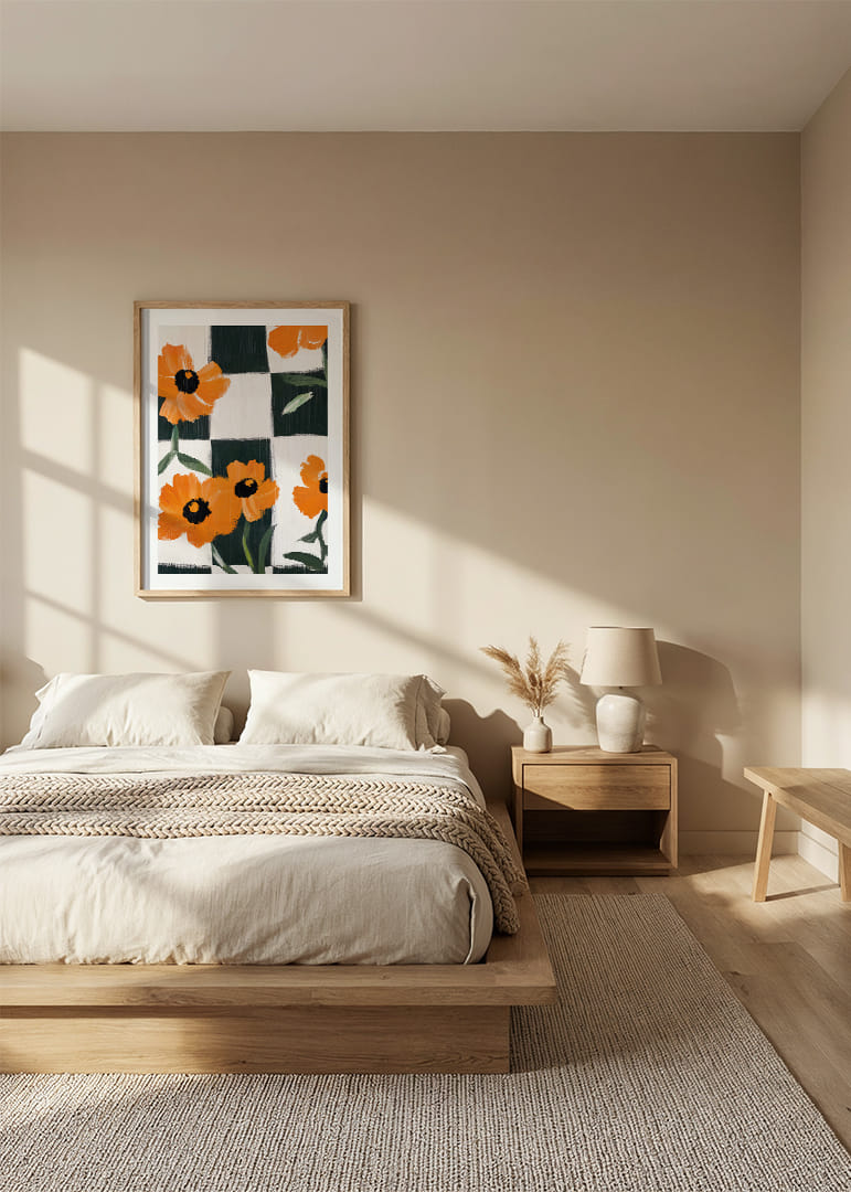 Floral patterns on a checkered background create life and energy.-12