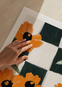 Floral patterns on a checkered background create life and energy.-9