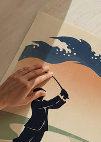 Vintage golf motif with a powerful swing and seaside feel.-3