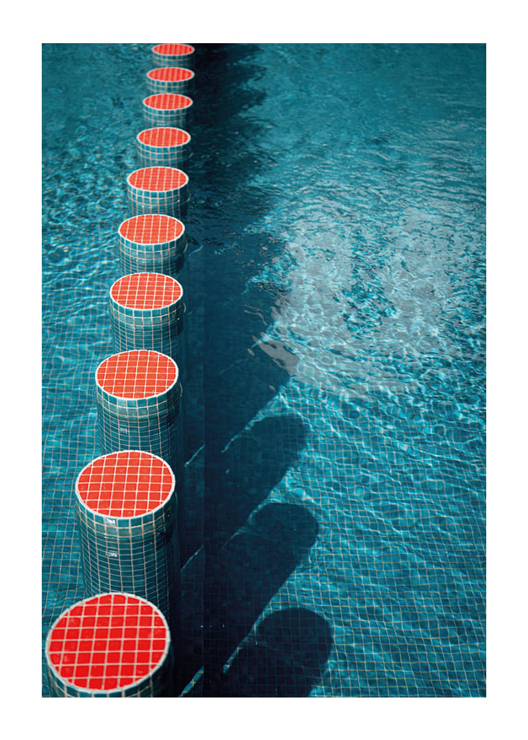 Red and blue tones create rhythmic symmetry in the water.-12