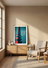 Red and blue tones create rhythmic symmetry in the water.-8