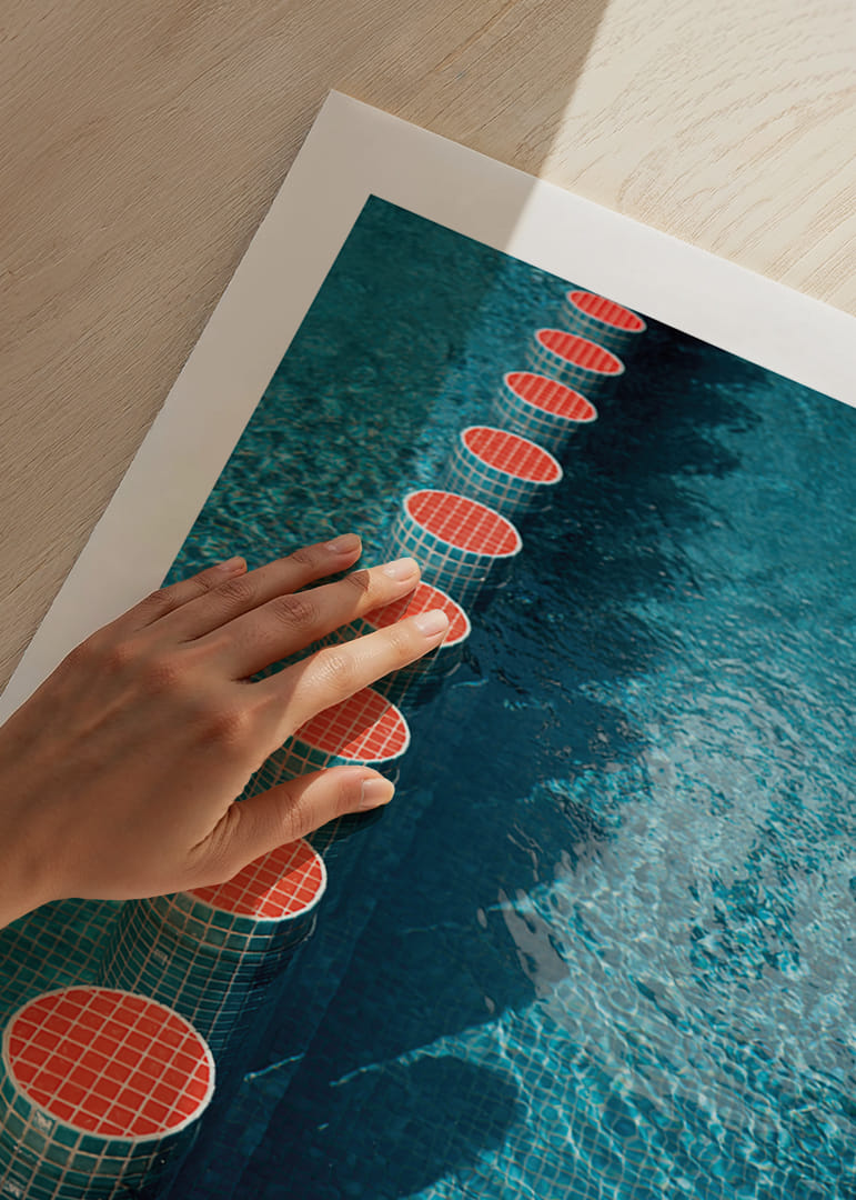 Red and blue tones create rhythmic symmetry in the water.-12