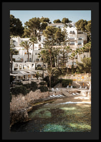 Charming Mediterranean architecture on the coast during sunset.-4