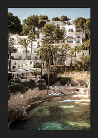 Charming Mediterranean architecture on the coast during sunset.-5