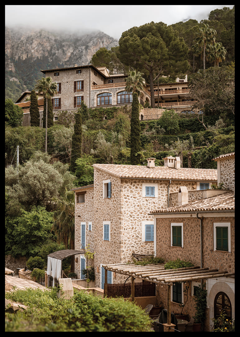 Charming village with stone houses surrounded by lush greenery.-12