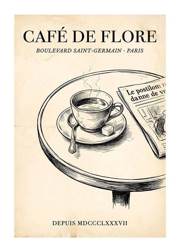 Poster Café De Flore