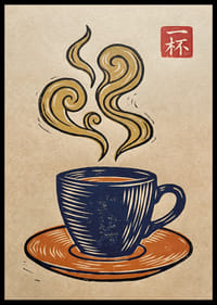 Une tasse de café fumante, présentée dans un style artistique élégant.-6