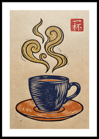 Une tasse de café fumante, présentée dans un style artistique élégant.-0