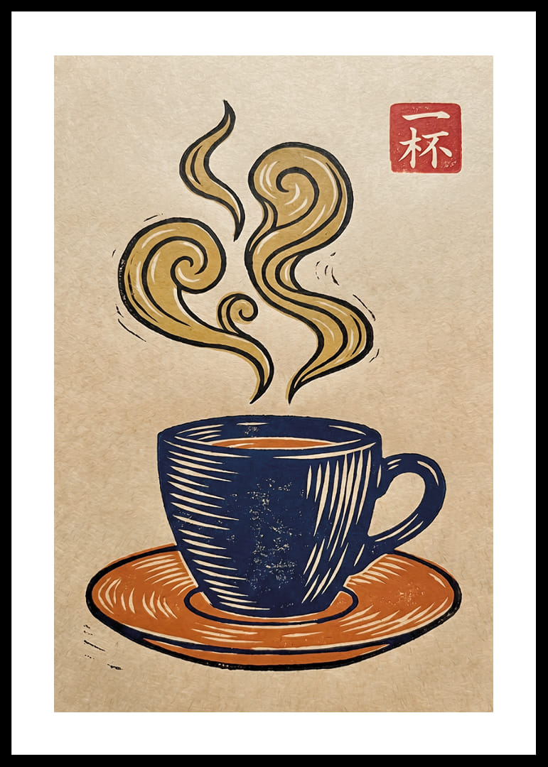 Une tasse de café fumante, présentée dans un style artistique élégant.-12