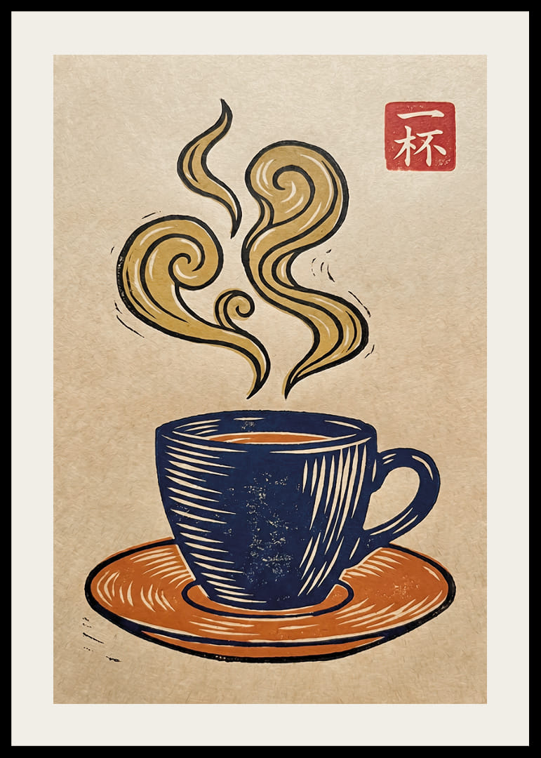 Une tasse de café fumante, présentée dans un style artistique élégant.-12