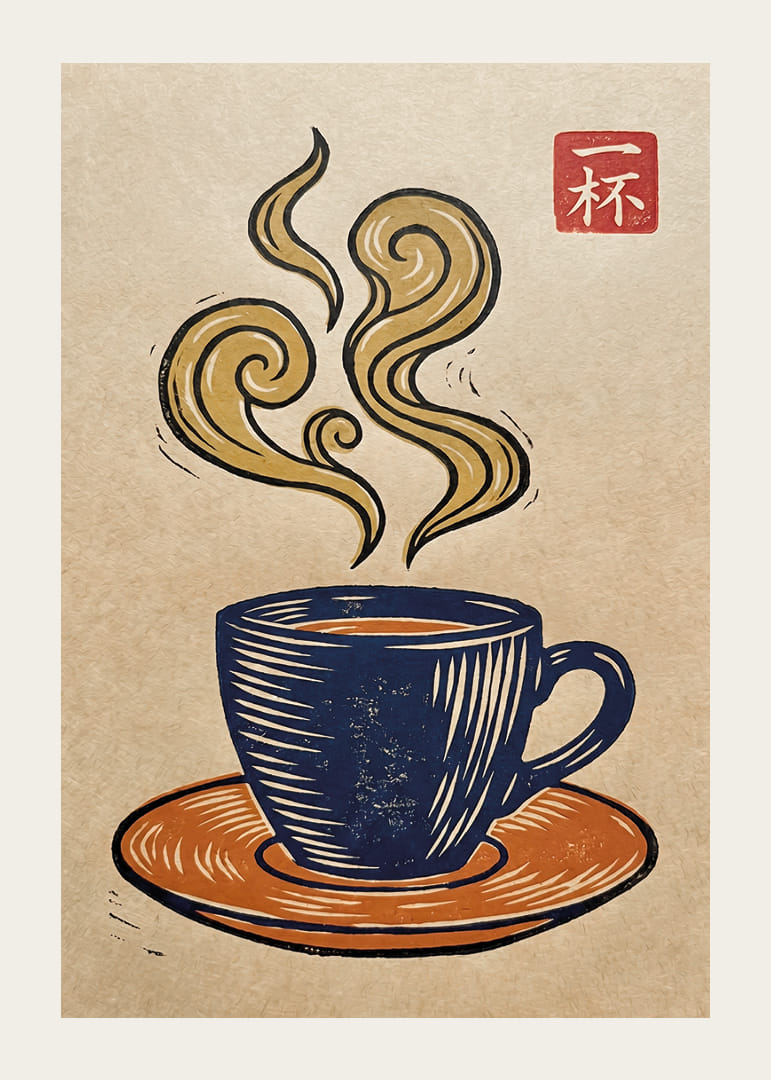 Une tasse de café fumante, présentée dans un style artistique élégant.-12