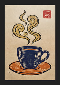 Une tasse de café fumante, présentée dans un style artistique élégant.-5