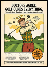 Una alegre celebración de los poderes curativos del golf.-0