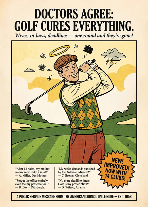 Poster Golf Cures Everything