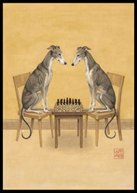 To greyhounds spiller skak i en kongelig duel.-6