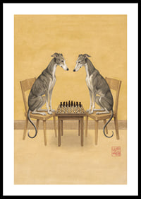 To greyhounds spiller skak i en kongelig duel.-0