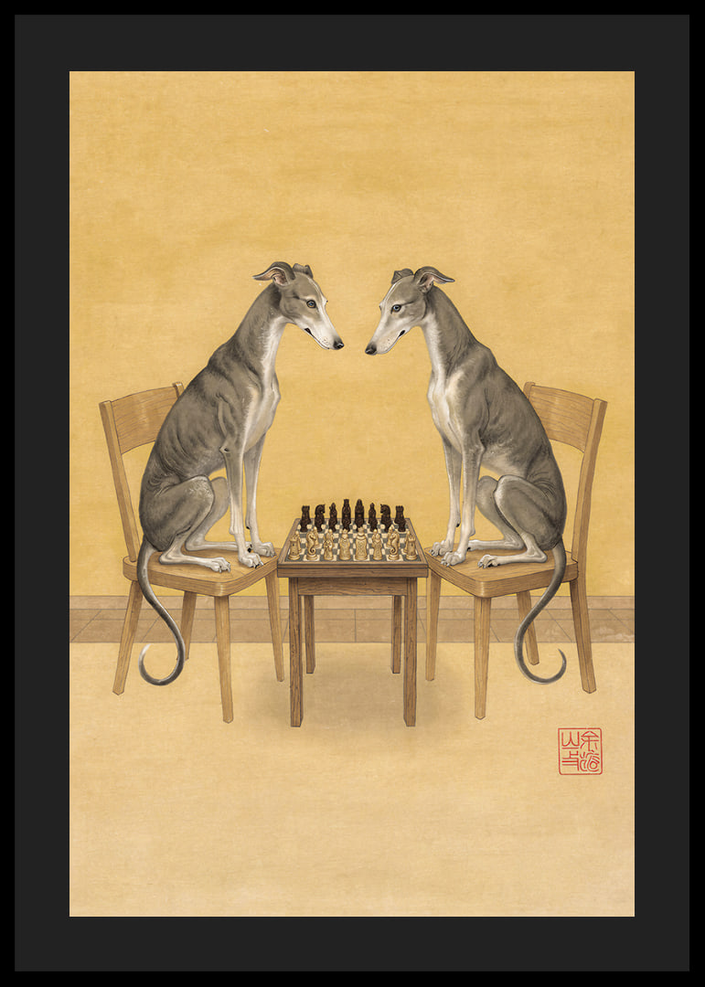 To greyhounds spiller skak i en kongelig duel.-12
