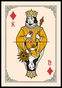 King and queen in mirrored harmony.-0