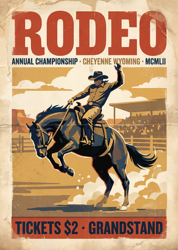 Poster Rodeo In Wyoming