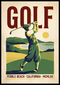 Golf nostalgia with sunset and classic style.-0