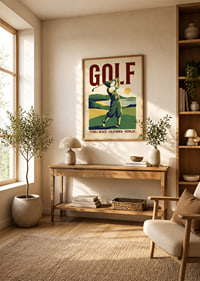 Golf nostalgia with sunset and classic style.-2