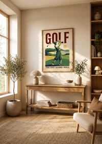 Golf nostalgia with sunset and classic style.-2