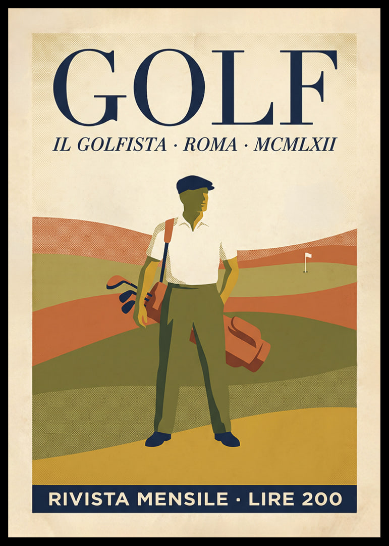 Stylish golf poster with retro charm and nostalgic feel.-12