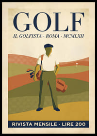 Stylish golf poster with retro charm and nostalgic feel.-0