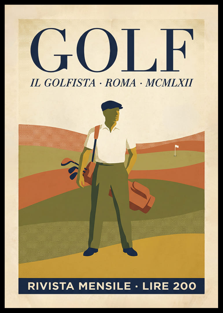 Stylish golf poster with retro charm and nostalgic feel.-12
