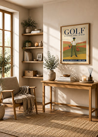 Stylish golf poster with retro charm and nostalgic feel.-2