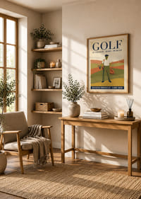 Stylish golf poster with retro charm and nostalgic feel.-2