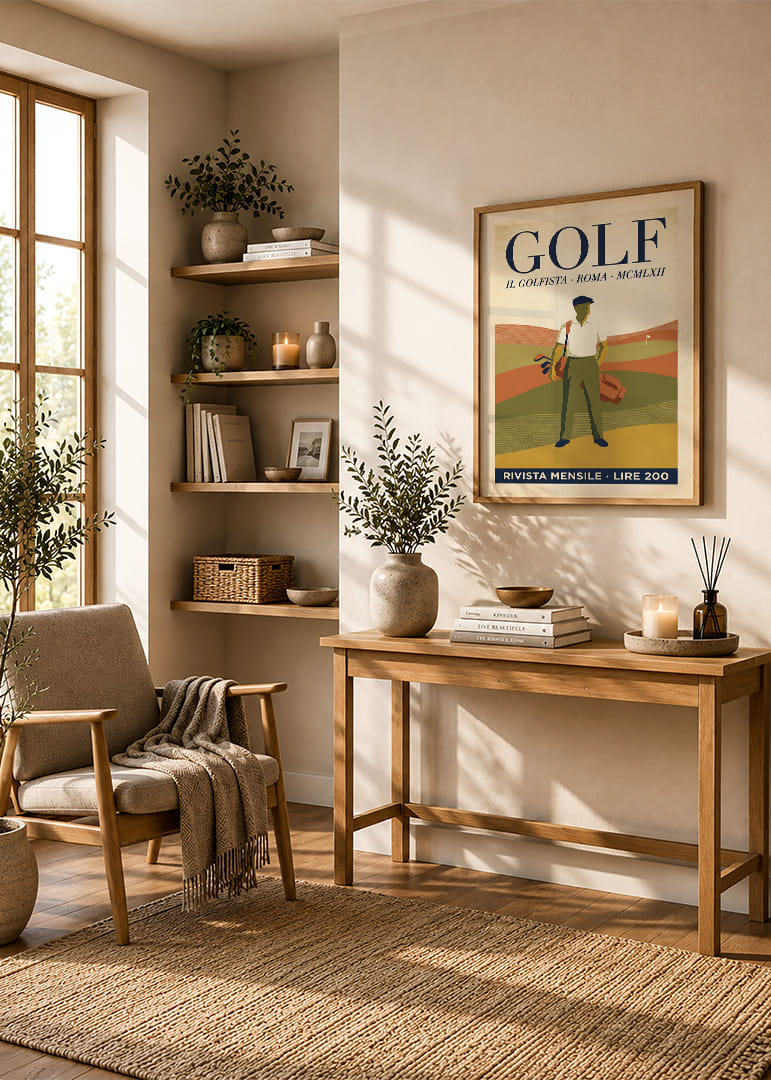 Stylish golf poster with retro charm and nostalgic feel.-12