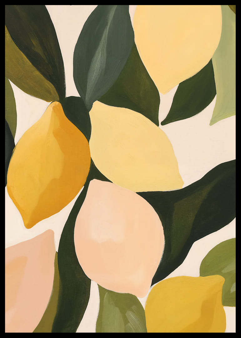 Bright lemons among juicy green leaves spread harmony.-12