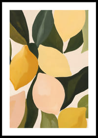 Bright lemons among juicy green leaves spread harmony.-0