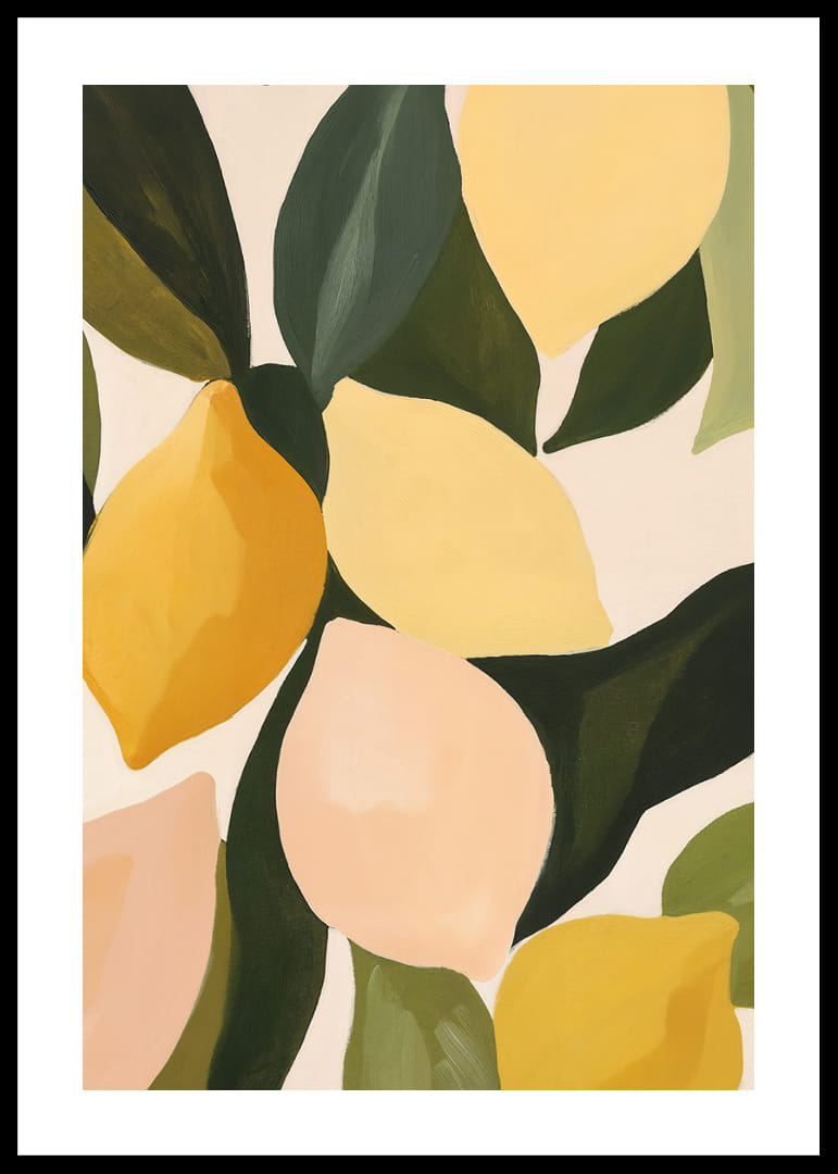 Bright lemons among juicy green leaves spread harmony.-12