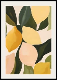 Bright lemons among juicy green leaves spread harmony.-2
