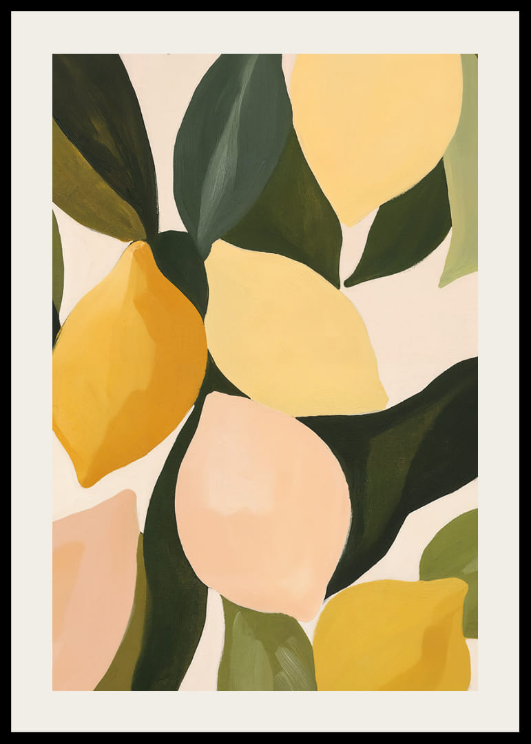 Bright lemons among juicy green leaves spread harmony.-12
