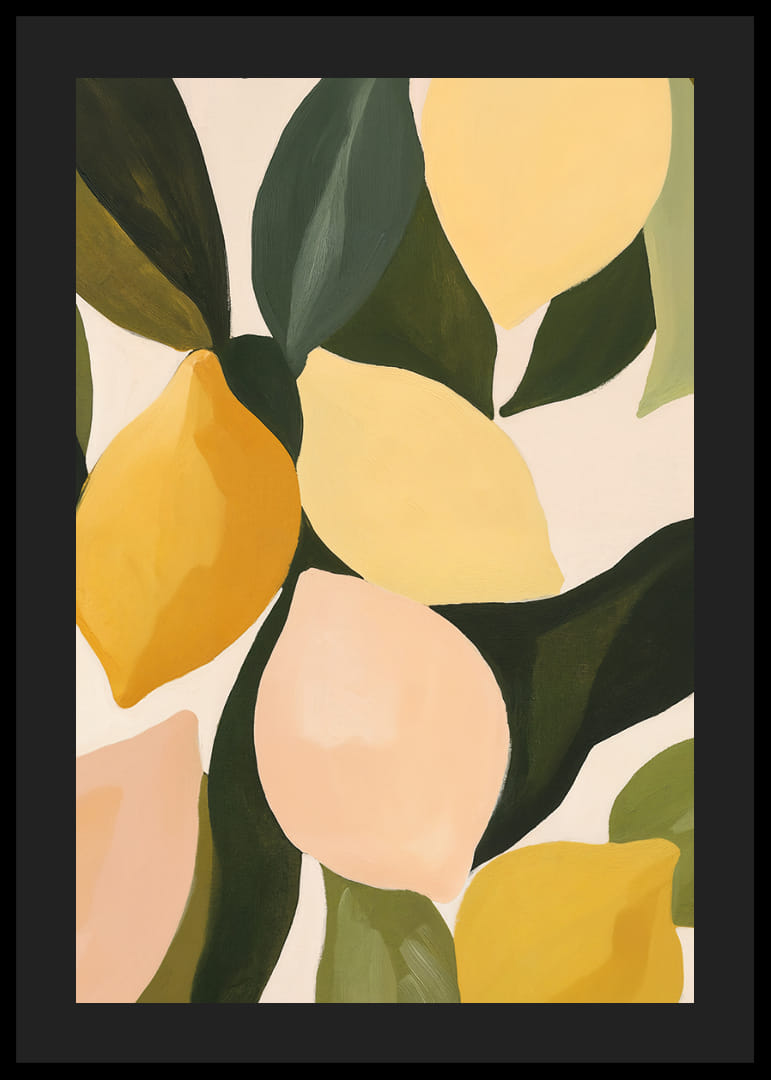 Bright lemons among juicy green leaves spread harmony.-12