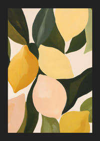 Bright lemons among juicy green leaves spread harmony.-5