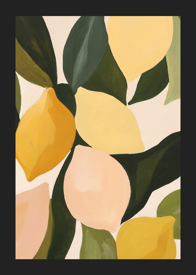 Bright lemons among juicy green leaves spread harmony.-12