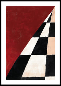 Dramatic checkerboard pattern meets intense red.-0